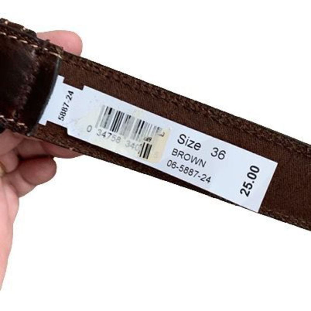Swank Size 36 Brown Leather Belt-New - Picture 4 of 5